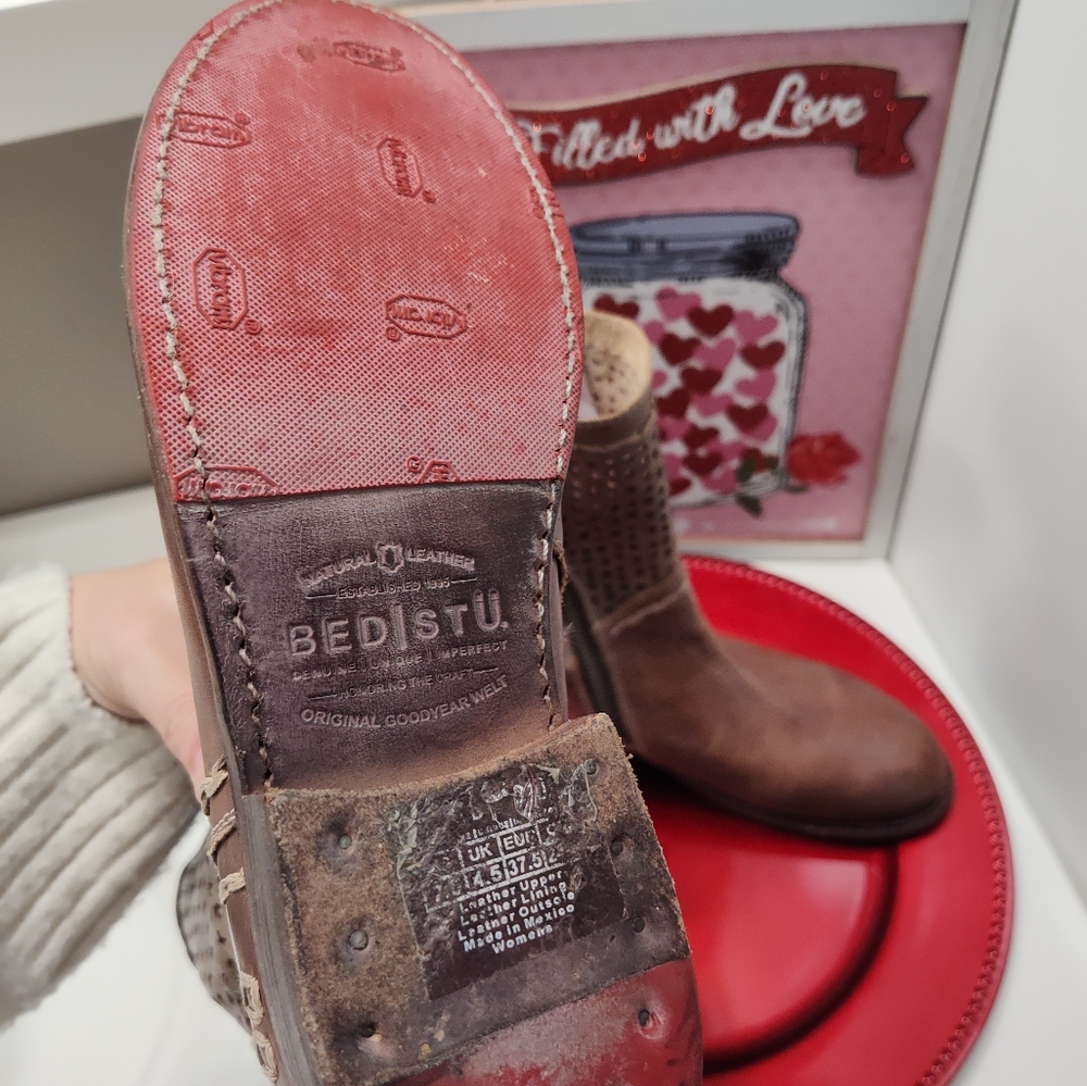 🥰EUC Bed Stu Cheshire Distressed Side Zip Mid-Calf Lace Up Leather Boot, 7.5 - Picture 12 of 16